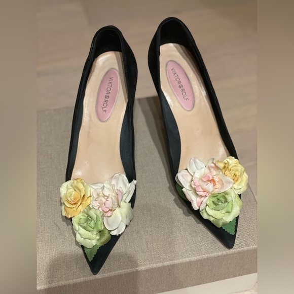 Viktor&Rolf Black Suede Heels BNIB Sz 38 - Picture 3 of 8